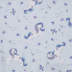 Printed Cotton INGELA Sky / Cornflower Blue